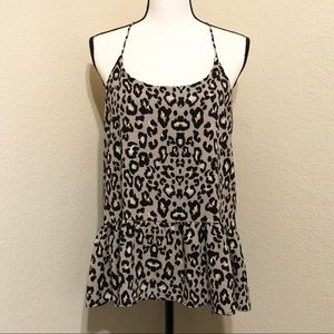 Newbury Kustom Leopard Blouse Tank Medium
